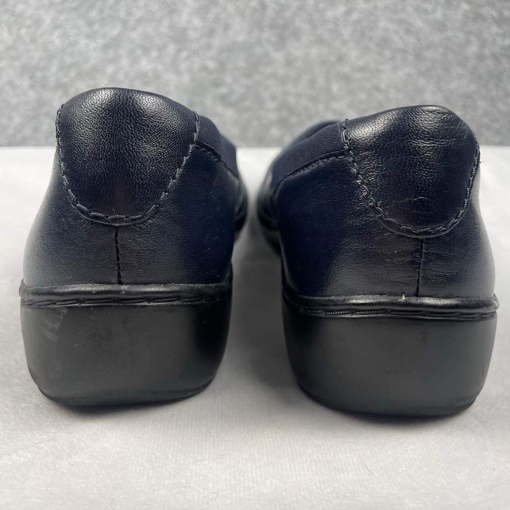 Clarks Collection Carly Hope Navy Blue Leather Slip On Loafers Women's Size 9.5 - Picture 6 of 9